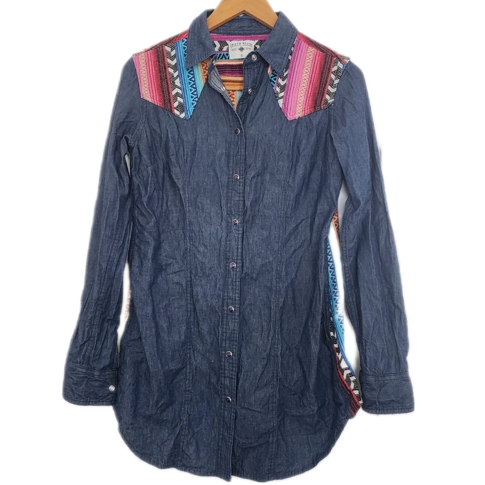 Crazy Train Serape and Denim Shirt